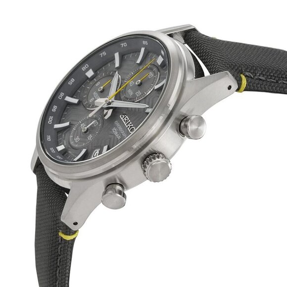 NWT Authentic Seiko Chronograph Quartz Grey Dial Men's Watch - Picture 2 of 3